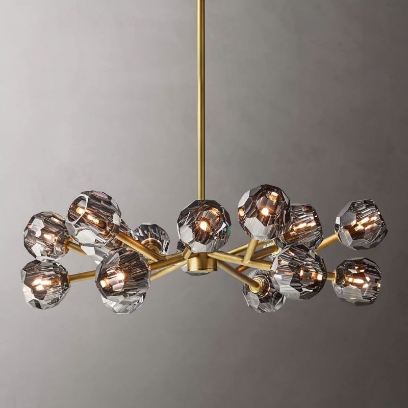 Boule Glass Round Chandelier 36"