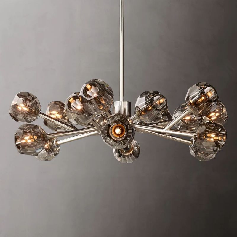 Boule Glass Round Chandelier 36"