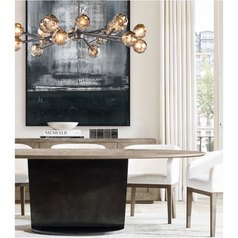 Boule Glass Round Chandelier 36"