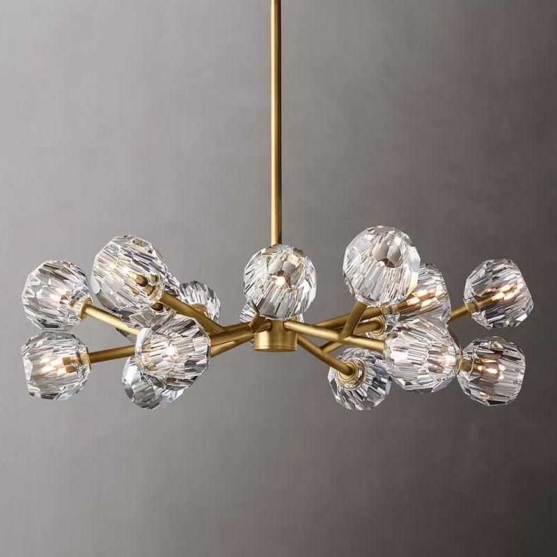 Boule Glass Round Chandelier 36"