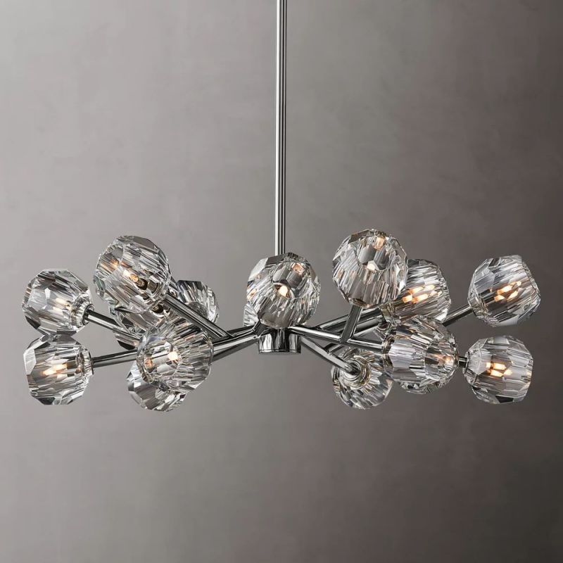 Boule Glass Round Chandelier 36"