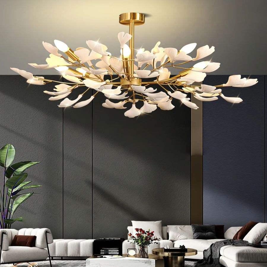 Small Ginkgo Leaf Chandelier-MEET LIGHTING