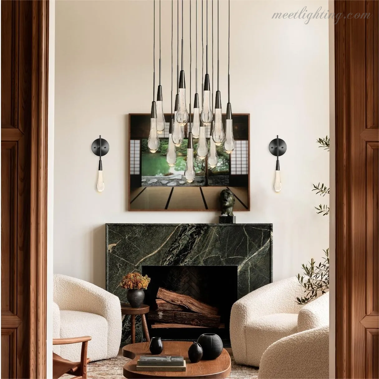 Soltaire Round Crystal Chandelier For Living Room Bathroom-MEET LIGHTING