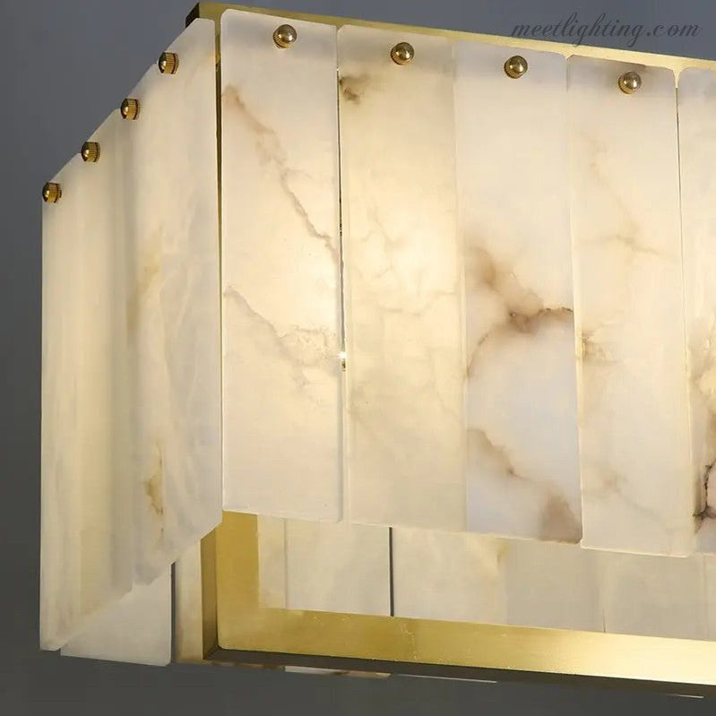 Spain Alabaster Rectangular Dining Room Chandeliers-MEET LIGHTING