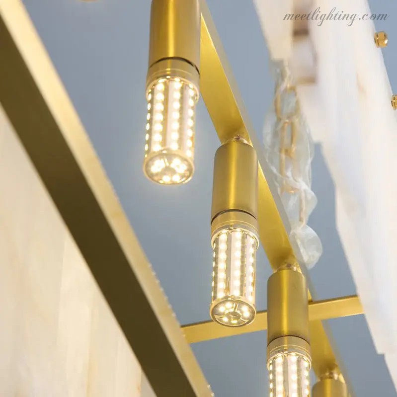 Spain Alabaster Rectangular Dining Room Chandeliers-MEET LIGHTING