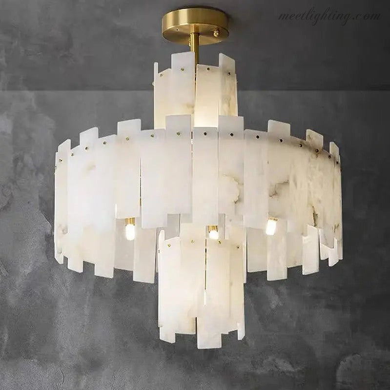 Spain Alabaster Round Modern Chandeliers-MEET LIGHTING