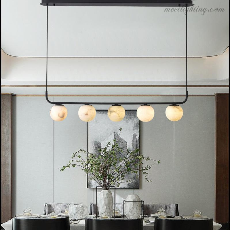 Theseus Alabaster Anne Island Chandelier 5 Lights-MEET LIGHTING