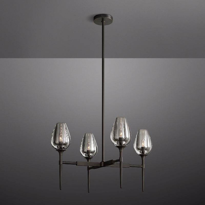 Tulip Round Living Room Chandelier 27", Island Chandelier-MEET LIGHTING