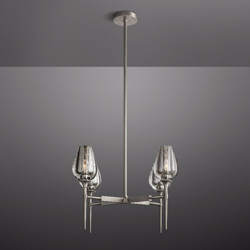 Tulip Round Living Room Chandelier 27", Island Chandelier-MEET LIGHTING