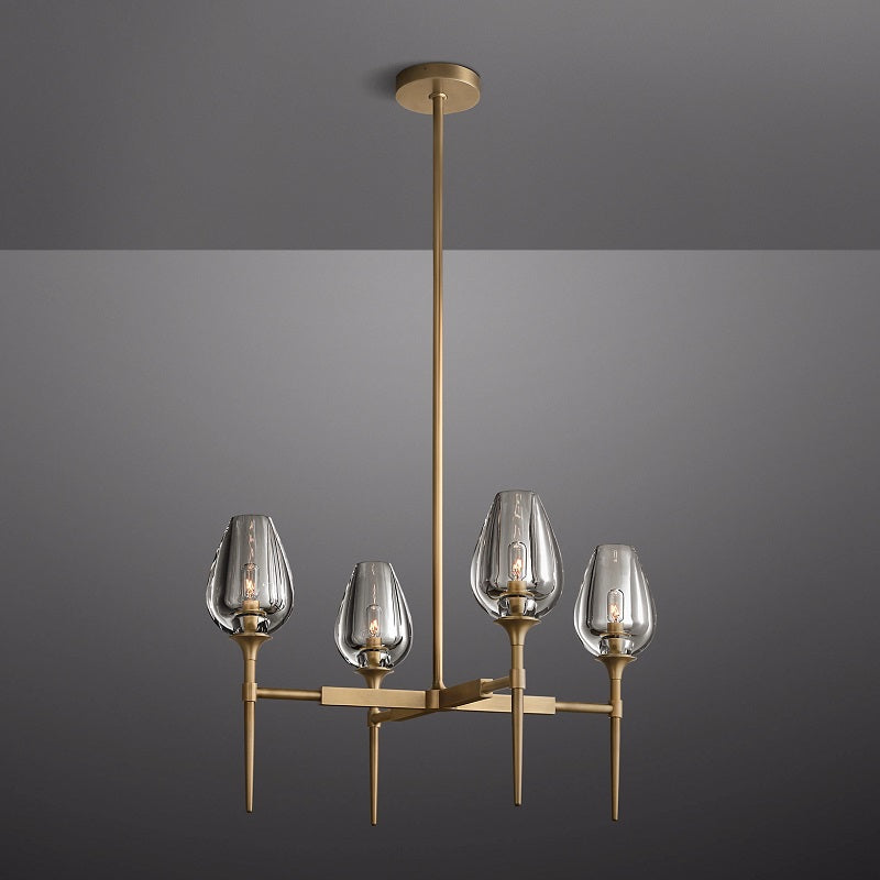 Tulip Round Living Room Chandelier 27", Island Chandelier-MEET LIGHTING