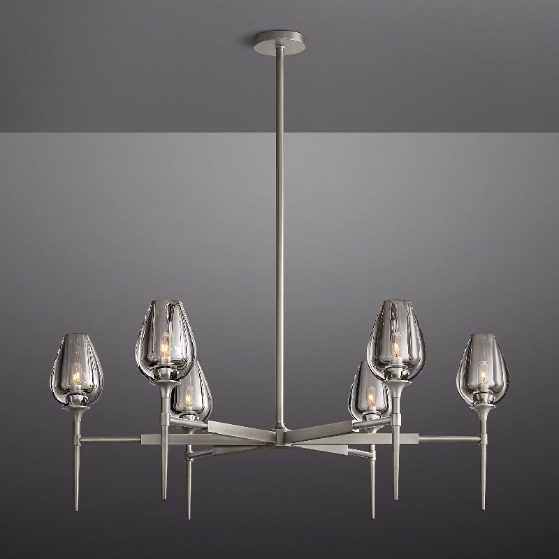 Tulip Round Living Room Chandelier 42"-MEET LIGHTING