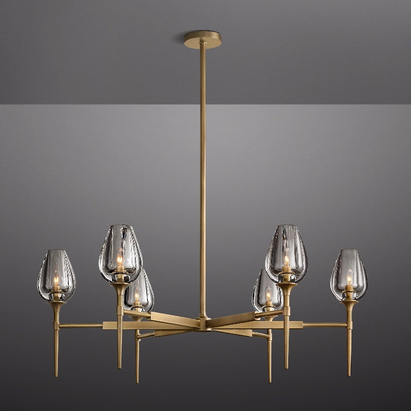 Tulip Round Living Room Chandelier 42"-MEET LIGHTING