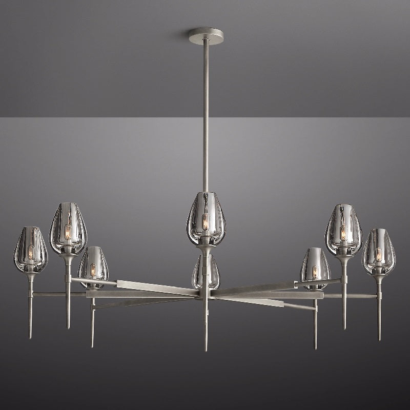 Tulip Round Living Room Chandelier 54"-MEET LIGHTING