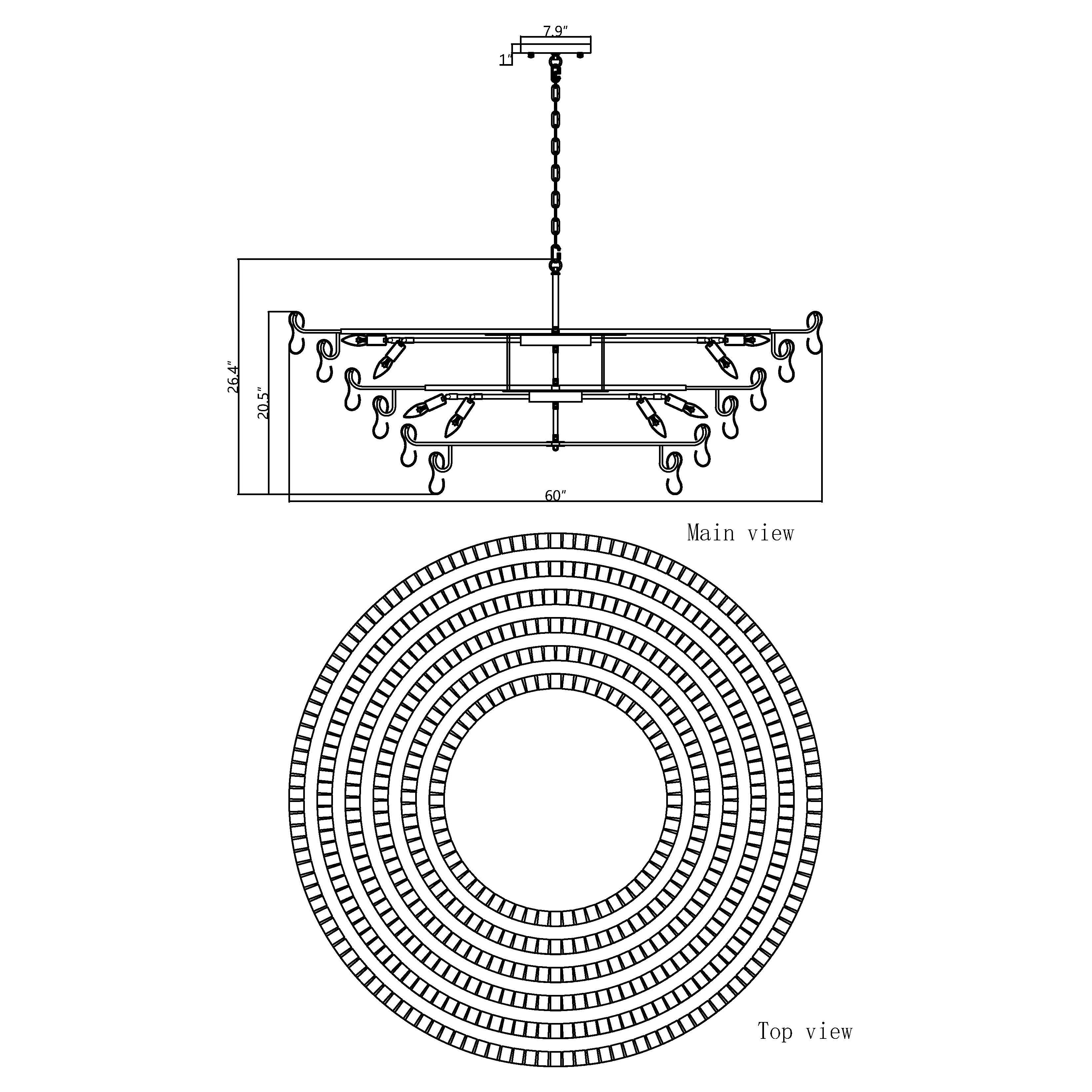 Art Glass Ghiaccio Round Chandelier 36" 48" 60"-MEET LIGHTING