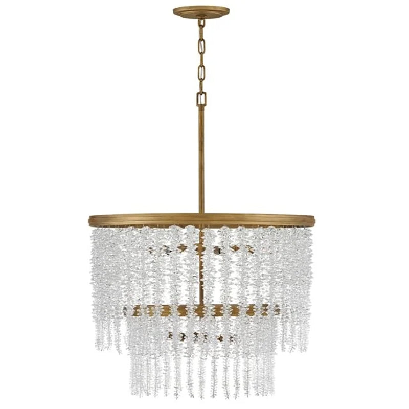 Vac Crystal Round 2 Tier Chandelier 26"