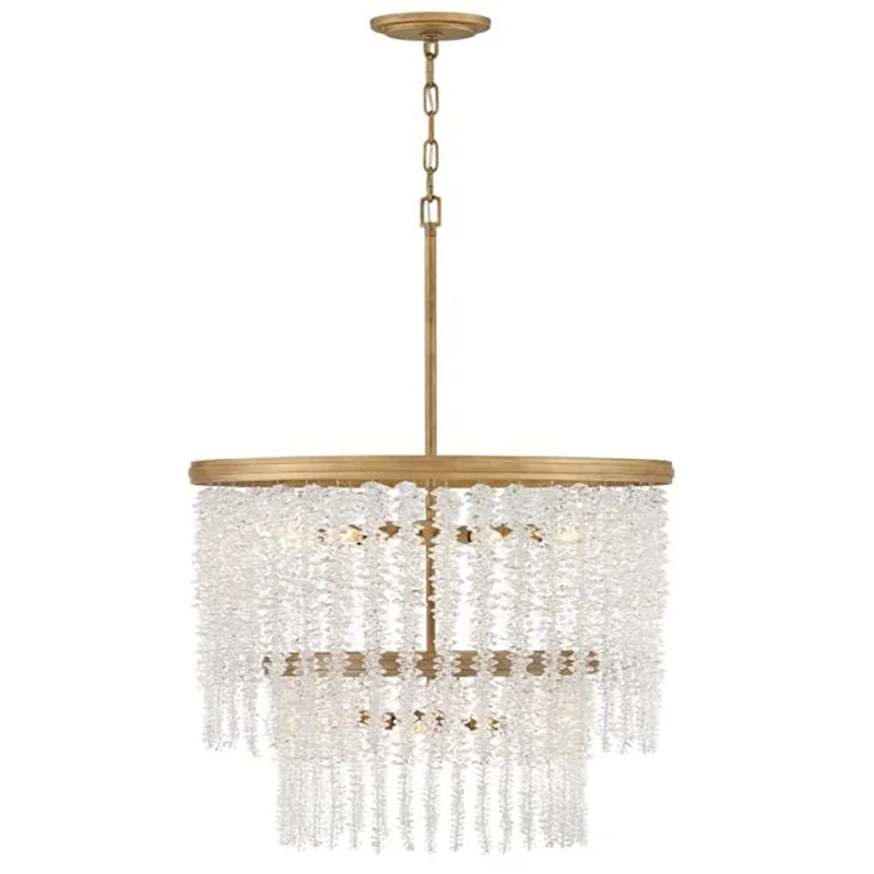 Vac Crystal Round 2 Tier Chandelier 26"