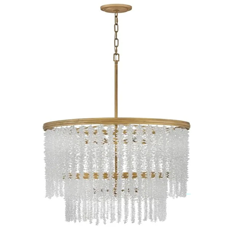 Vac Crystal Round 2 Tier Chandelier 30"