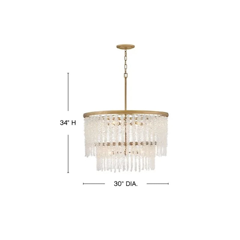 Vac Crystal Round 2 Tier Chandelier 30"