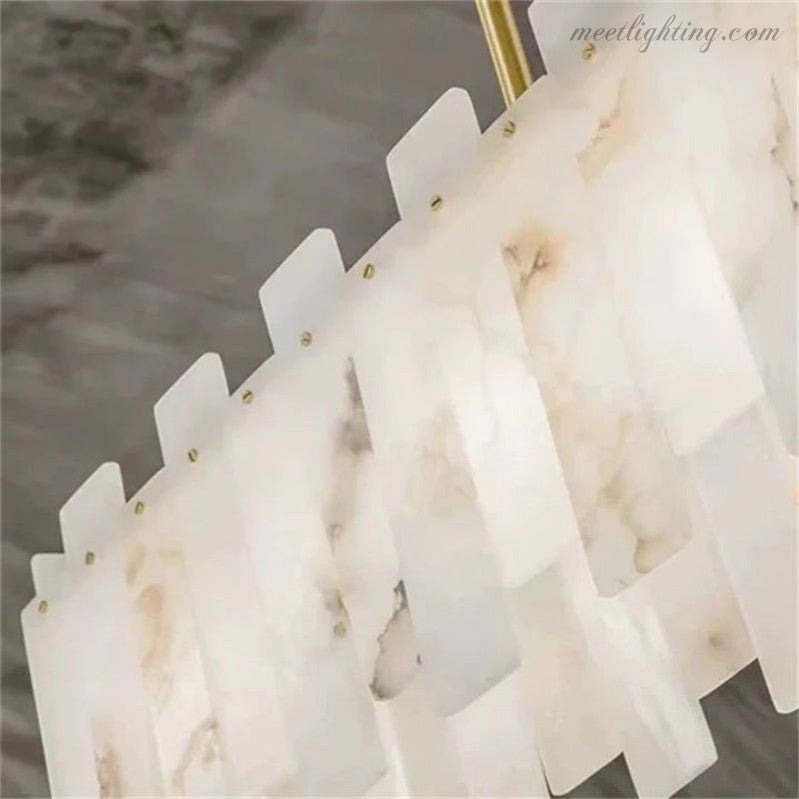 Venu Alabaster Linear Chandelier 39"-MEET LIGHTING