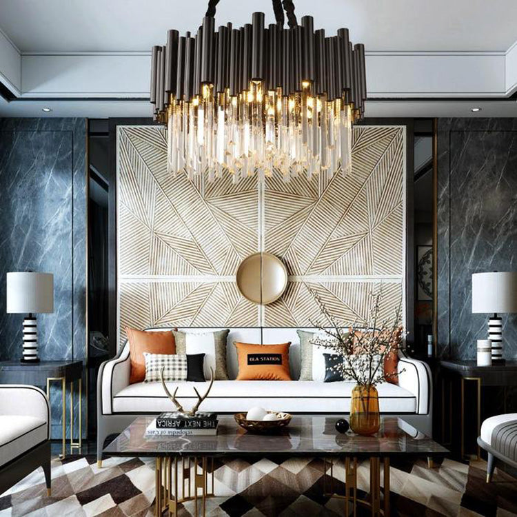 Viol Crystal Round Chandelier-MEET LIGHTING