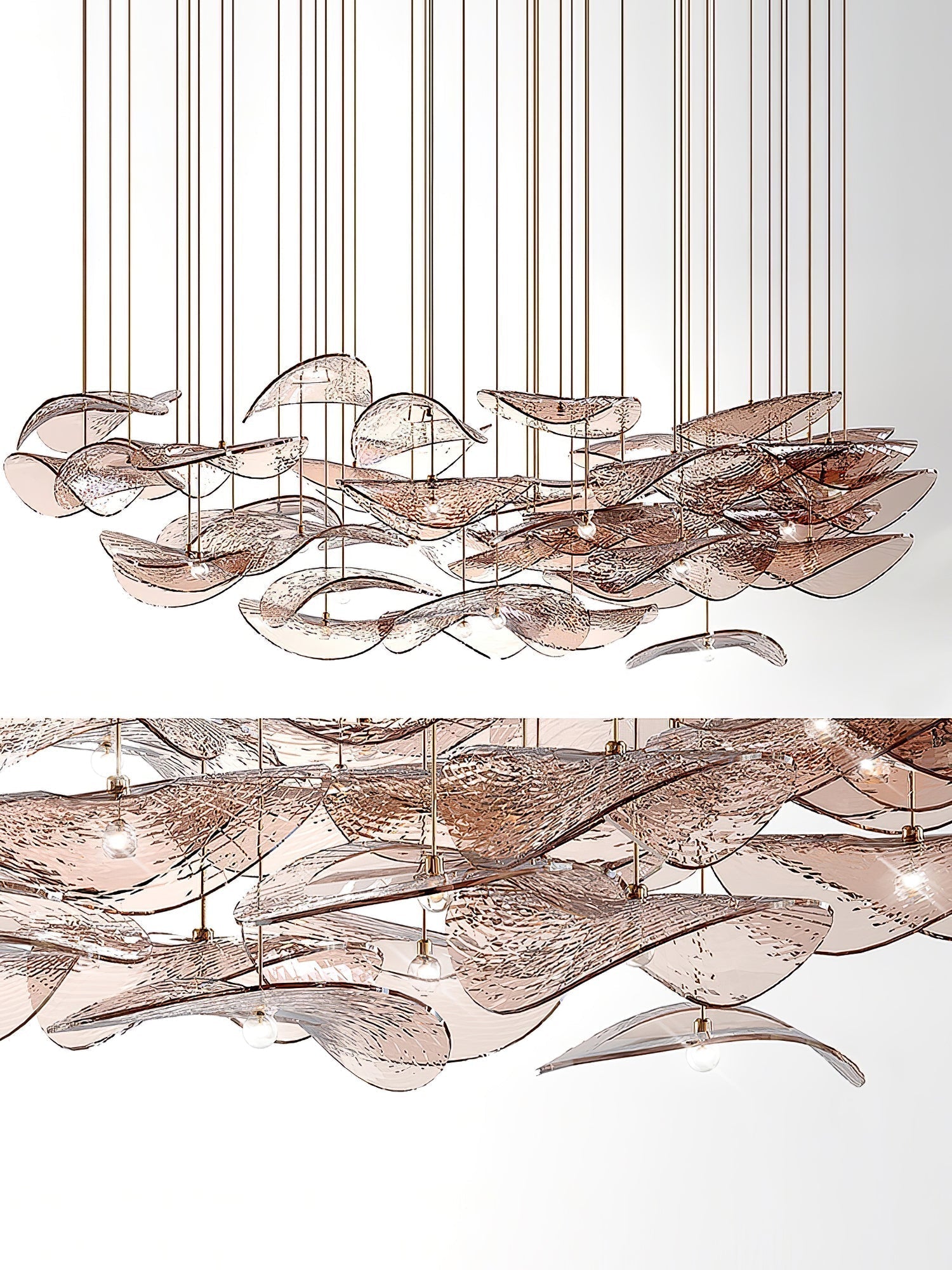 Wave Floating Leaf Chandelier-MEET LIGHTING