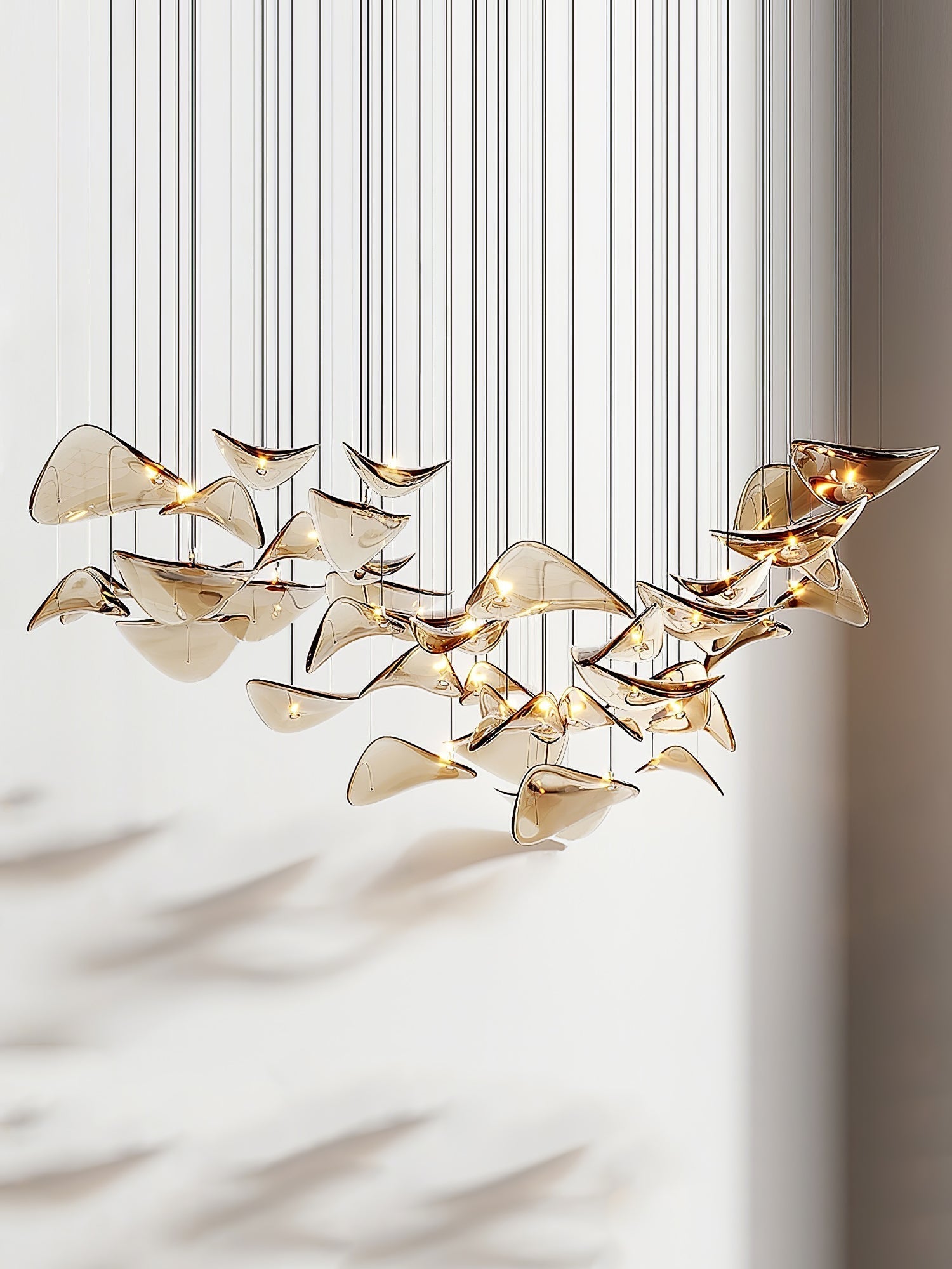 Wave Floating Leaf Chandelier-MEET LIGHTING