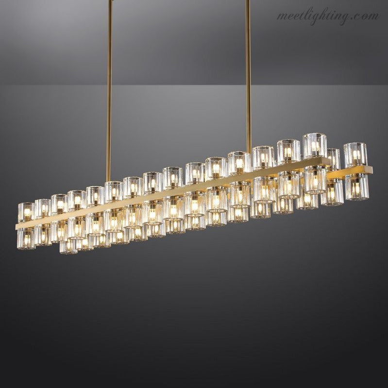 Arcachon Crystal Rectangular Chandelier 72"-MEET LIGHTING
