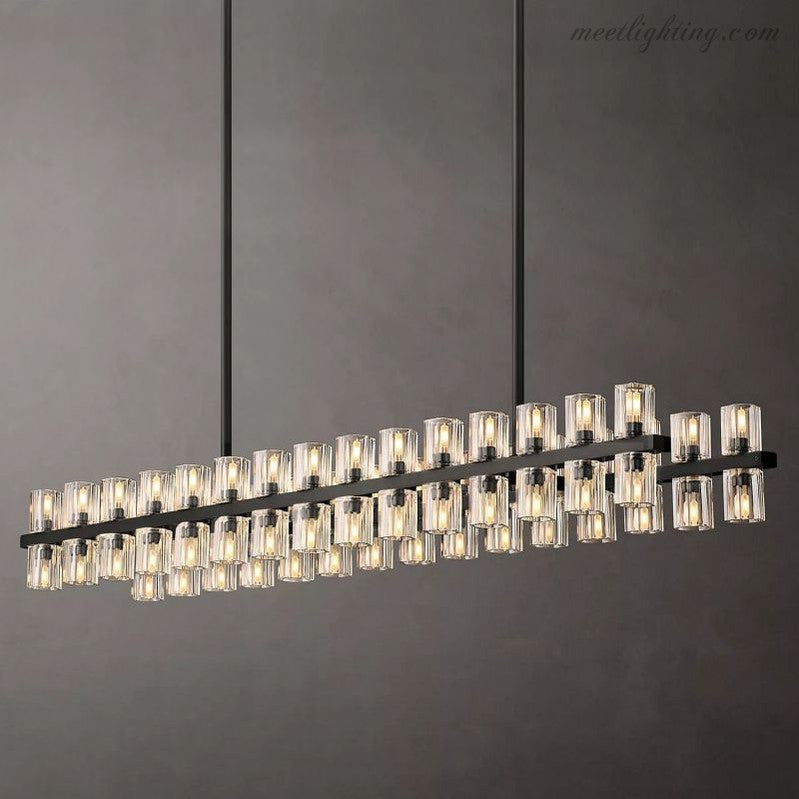 Arcachon Crystal Rectangular Chandelier 72"-MEET LIGHTING
