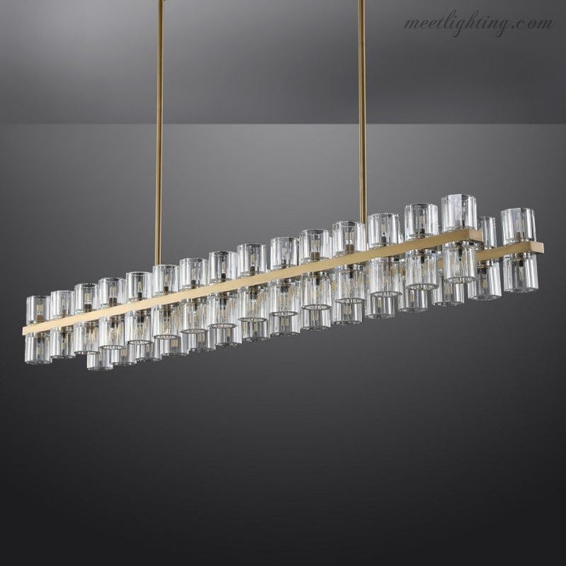 Arcachon Crystal Rectangular Chandelier 72"-MEET LIGHTING