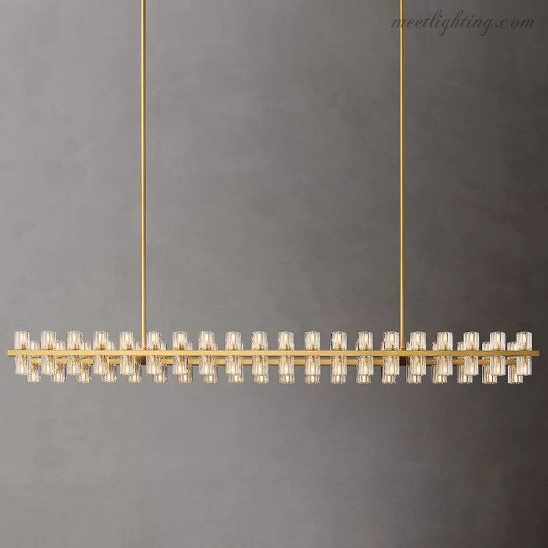 Arcachon Crystal Rectangular Chandelier 72"-MEET LIGHTING