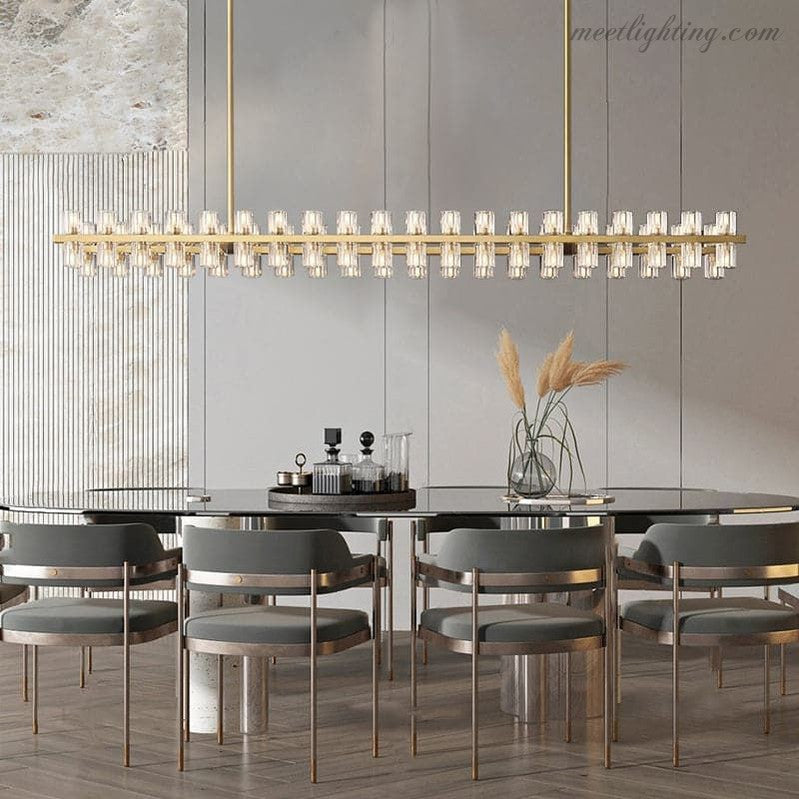 Arcachon Crystal Rectangular Chandelier 72"-MEET LIGHTING