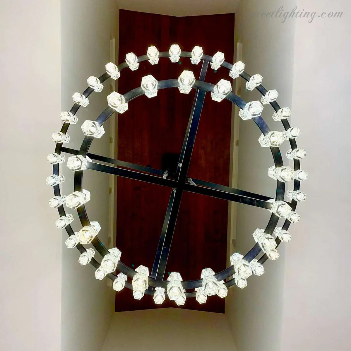 Arcachon Crystal Shade Two-Tier Round Chandelier 60"-MEET LIGHTING