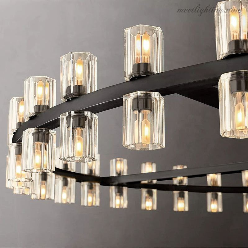 Arcachon Crystal Shades Round Chandelier 60"-MEET LIGHTING