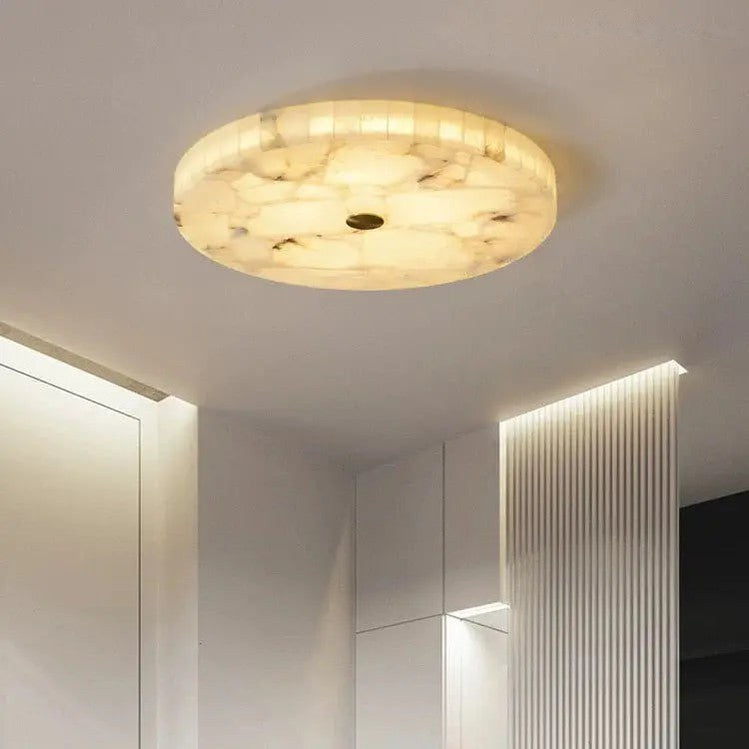 Round Alabaster Flush Mount Ceiling Lamps