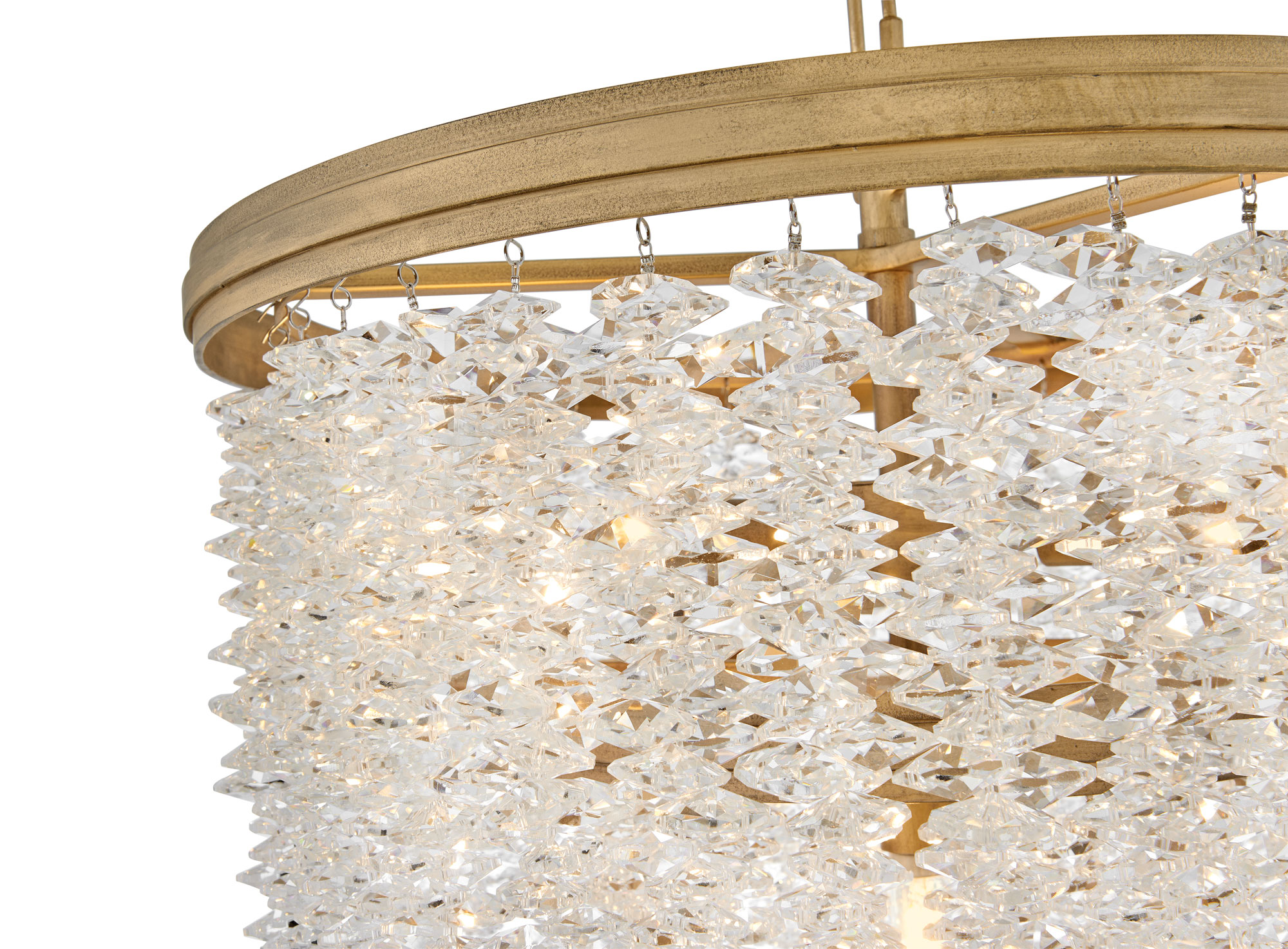 Vac Crystal Round 2 Tier Chandelier 26"