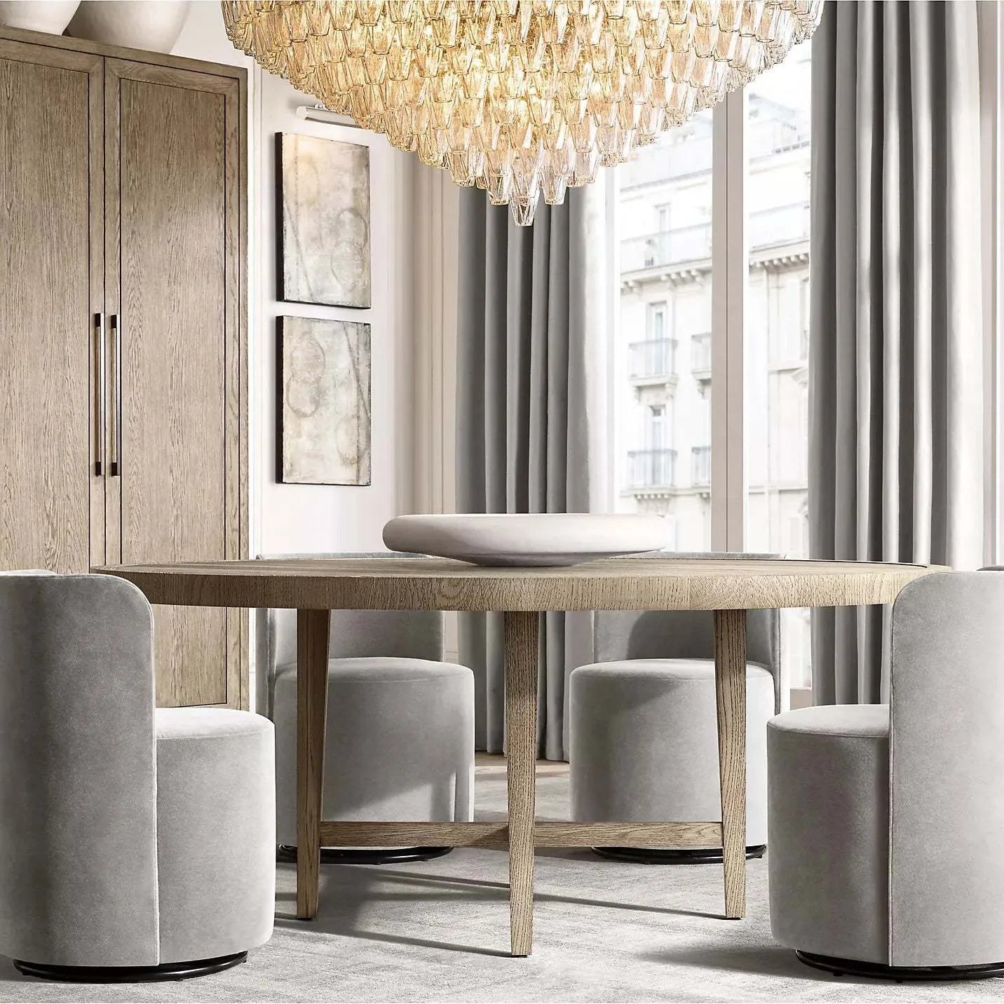 Chiaray Glass Multi-Tier Round Chandelier 61"