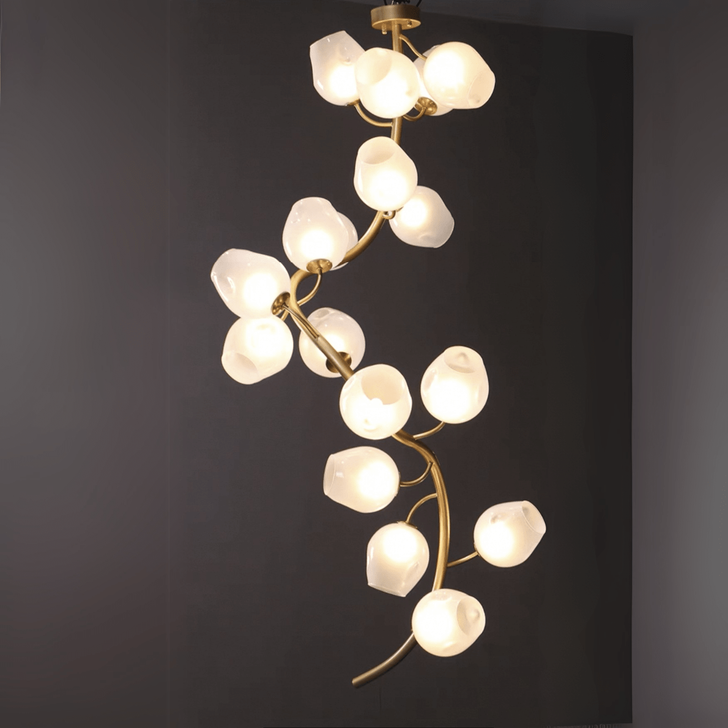 Artistic Glass Lampshade Chandelier with Branches Design for High Ceilings - Style A/13 Lights/D27.56"*H39.4"(D70cm*H100cm)Warm Light Meet Lighting