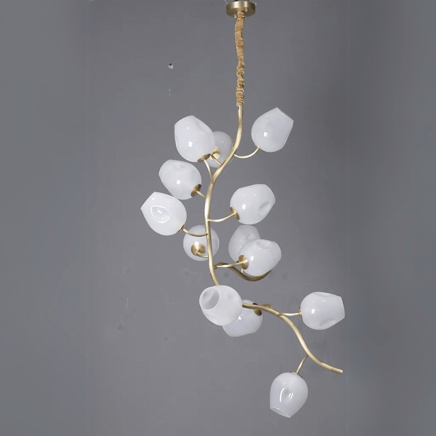 Artistic Glass Lampshade Chandelier with Branches Design for High Ceilings - Style A/13 Lights/D27.56"*H39.4"(D70cm*H100cm)Warm Light Meet Lighting