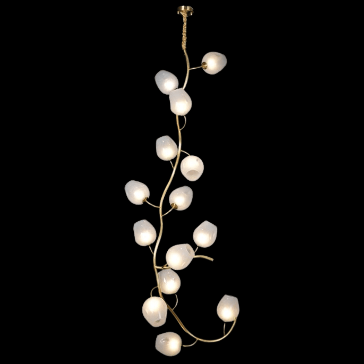 Artistic Glass Lampshade Chandelier with Branches Design for High Ceilings - Style A/13 Lights/D27.56"*H39.4"(D70cm*H100cm)Warm Light Meet Lighting