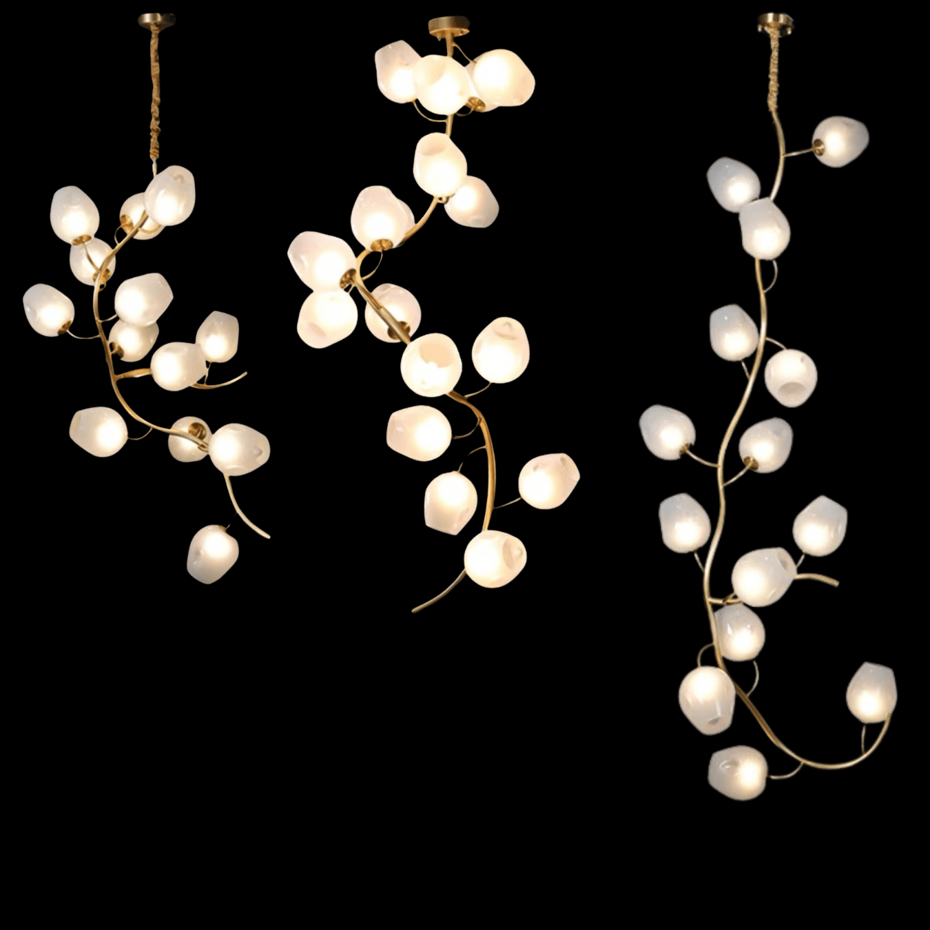 Artistic Glass Lampshade Chandelier with Branches Design for High Ceilings - Style A/13 Lights/D27.56"*H39.4"(D70cm*H100cm)Warm Light Meet Lighting