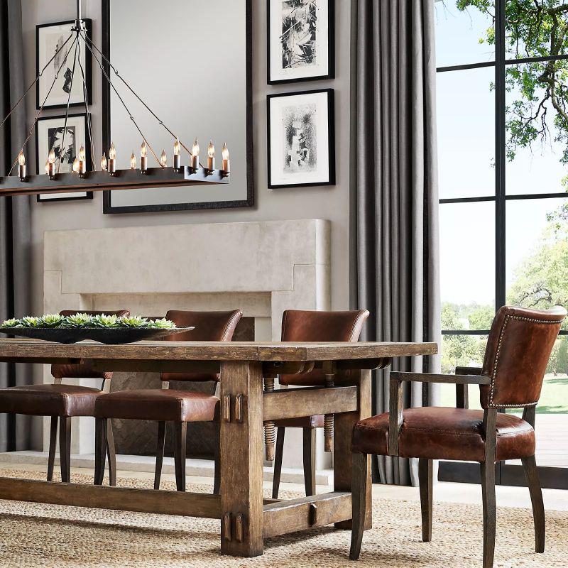 Camine Vintage Candelabra Rectangular Chandelier 41''52''