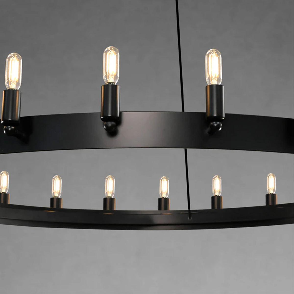 Camine Vintage Candelabra Round Chandelier 38"