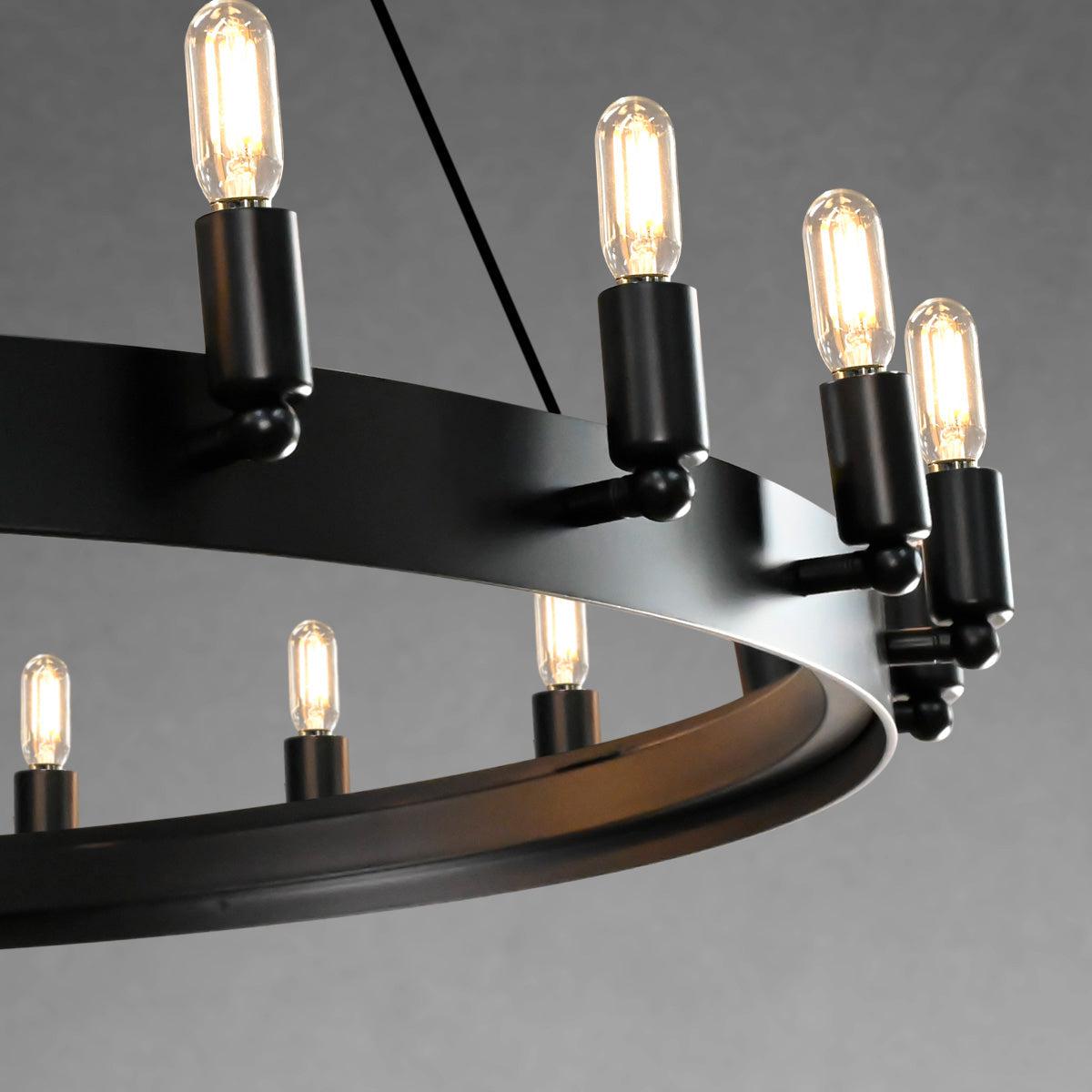 Camine Vintage Candelabra Round Chandelier 63"