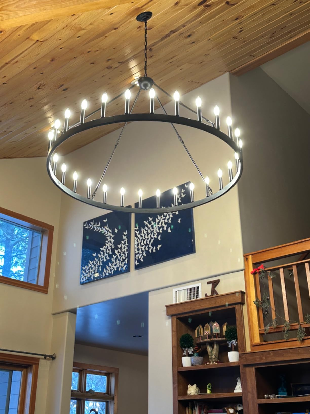 Camine Vintage Candelabra Round Chandelier 73"