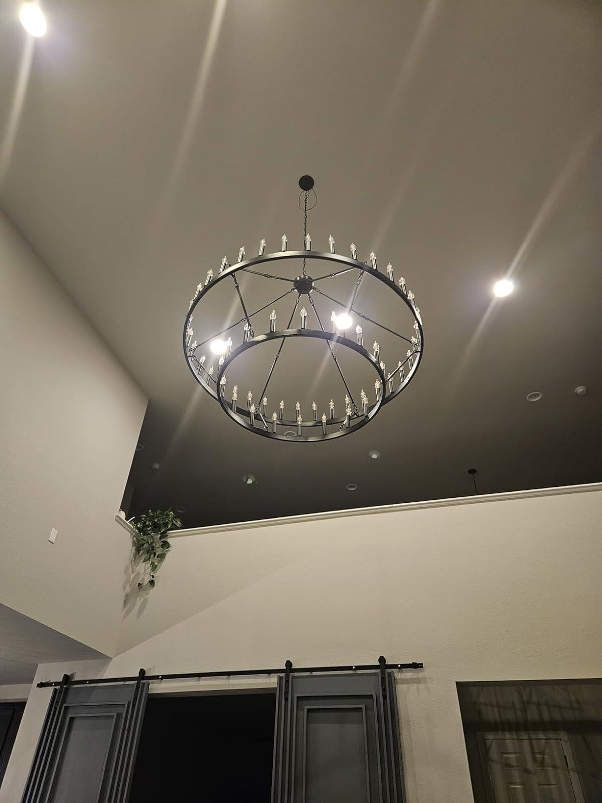 Camine Vintage Candelabra Round Chandelier 73"