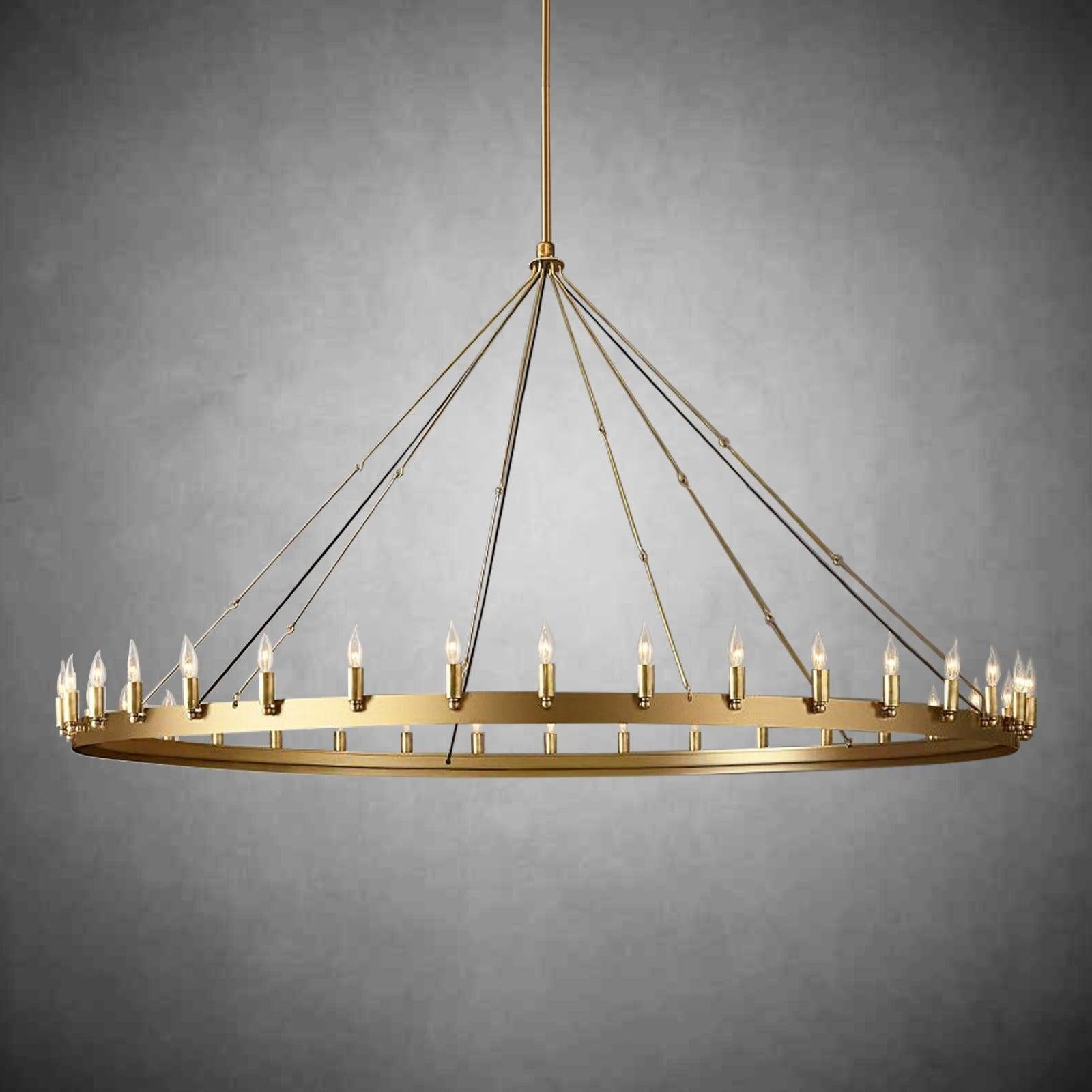 Camine Vintage Candelabra Round Chandelier 73"