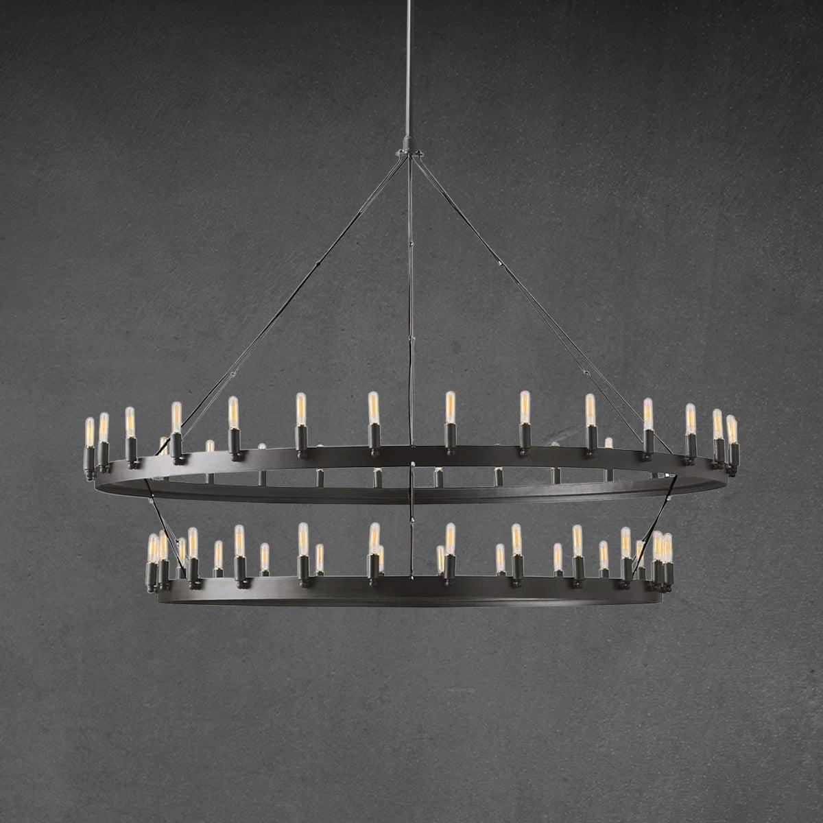 Camino Vintage Filament 2-Tier Round Chandelier 63''