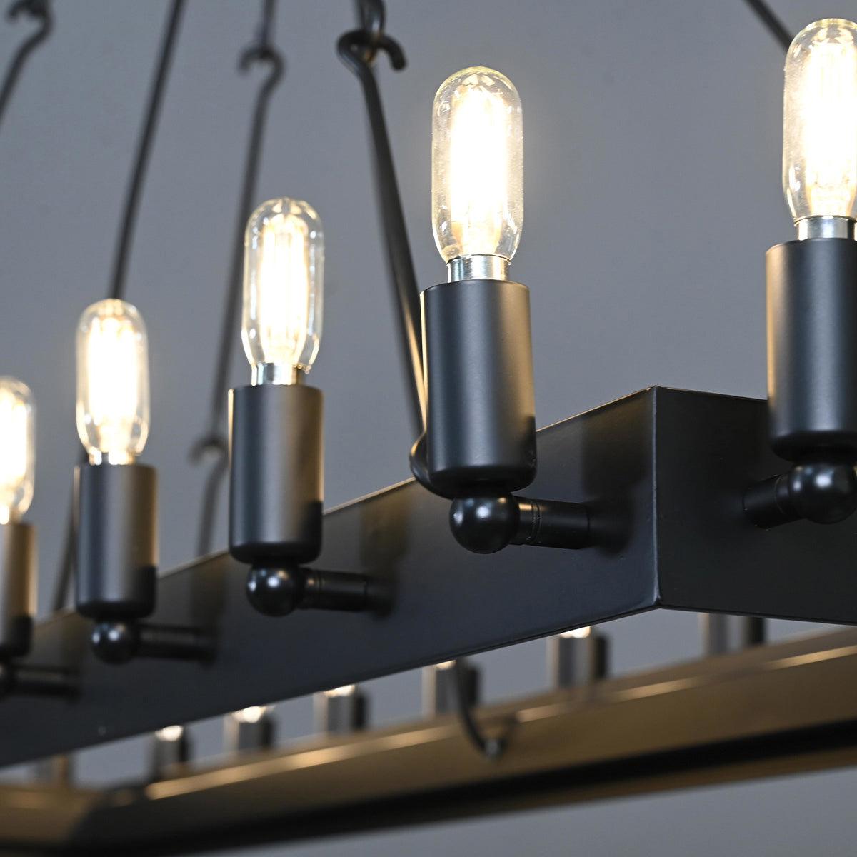 Camine Vintage Filament Rectangle Chandelier 41''52''