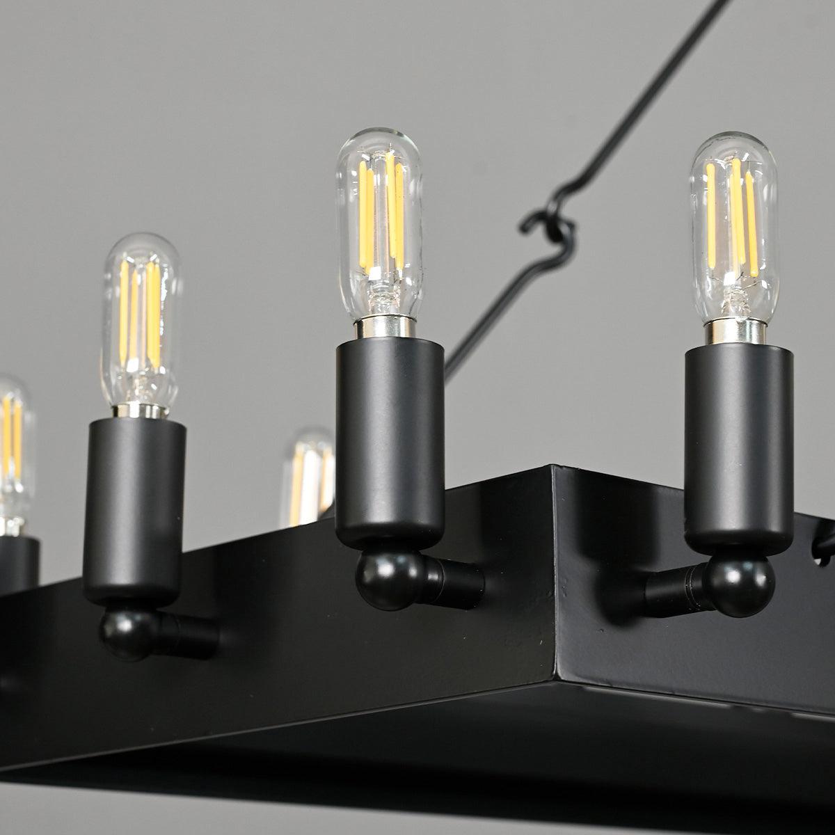 Camine Vintage Filament Rectangle Chandelier 41''52''