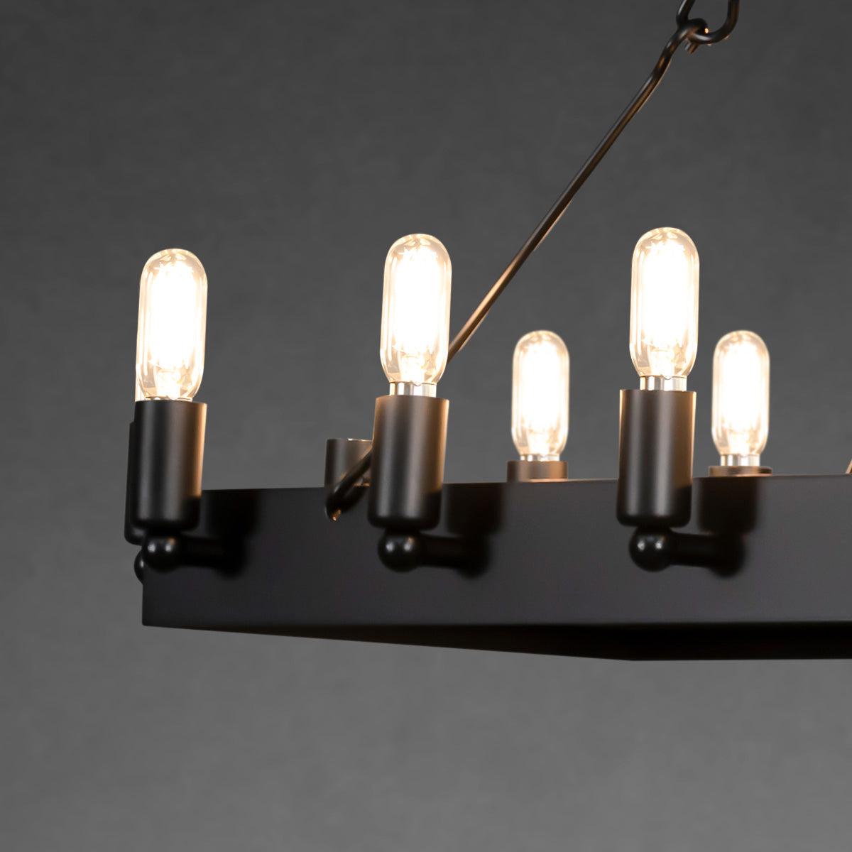 Camine Vintage Filament Rectangle Chandelier 41''52''